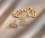 Load image into Gallery viewer, Korean Zircon And Pearl Butterfly Front Back Earrings
