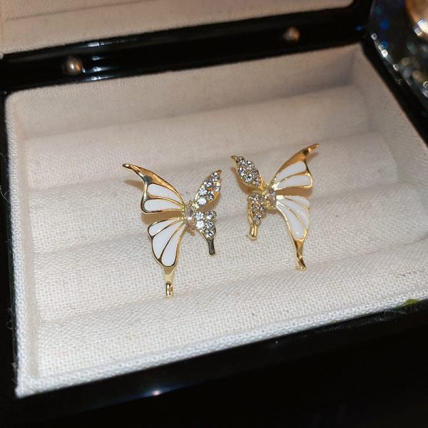 Luxury Niche Elegant Dual Tone Zircon Butterfly